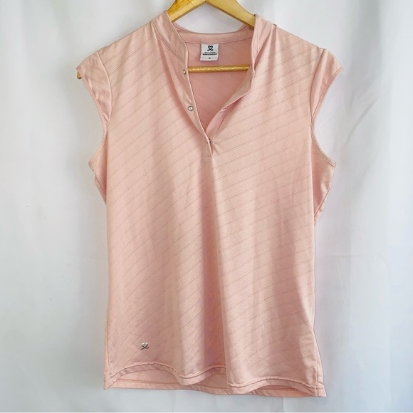 Daily Sports Born in Sweden Tops - NWOT Daily Sports Born in Sweden Pink Mandarin Collar Athletic Golf Top Size M